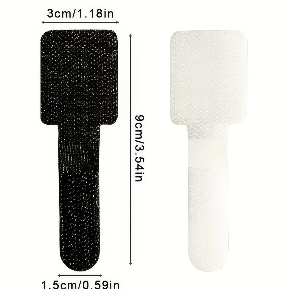 10 Black/White Cable Ties, Black and White Cable Organizer, Used for Data Cable Management and Desktop Computers